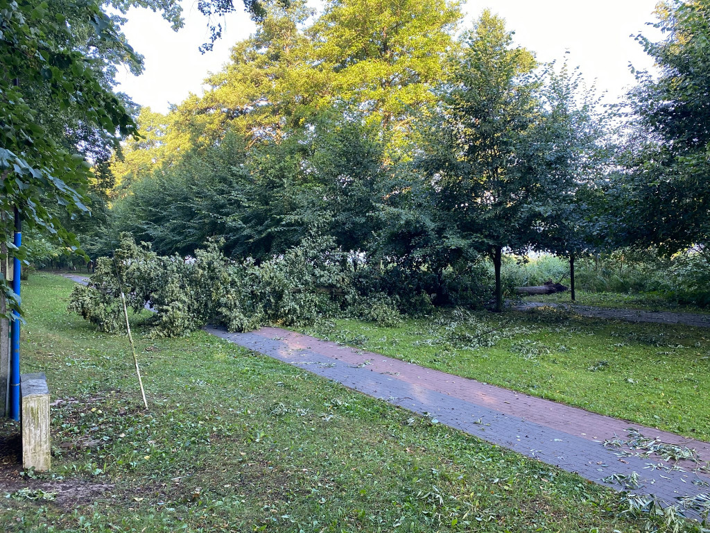 Nawałnica w Lidzbarku – zniszczenia 29 lipca 2021